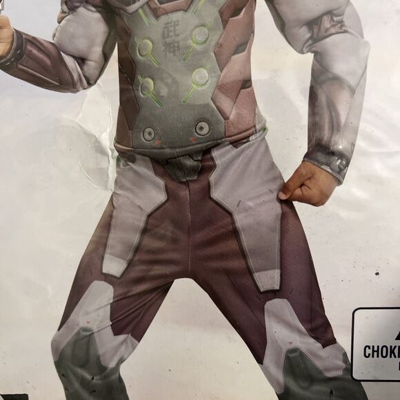 Overwatch Genji Muscle Halloween Costume-boy’s child small 4-6. Jumpsuit, Mask - Picture 5 of 14